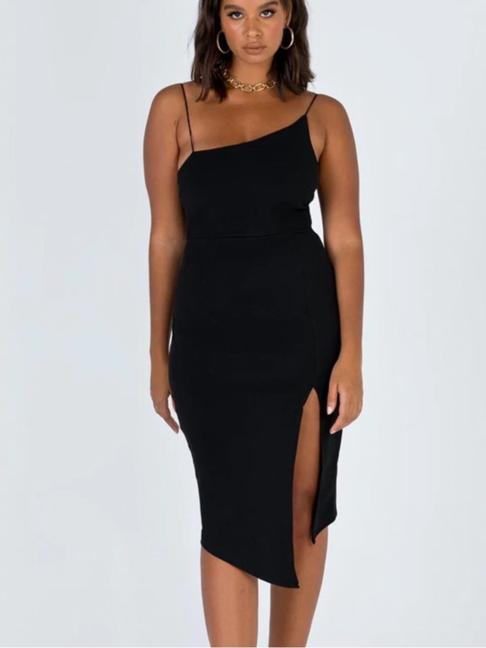 Princess Polly Aero Black One-Shoulder Asymmetric Dress